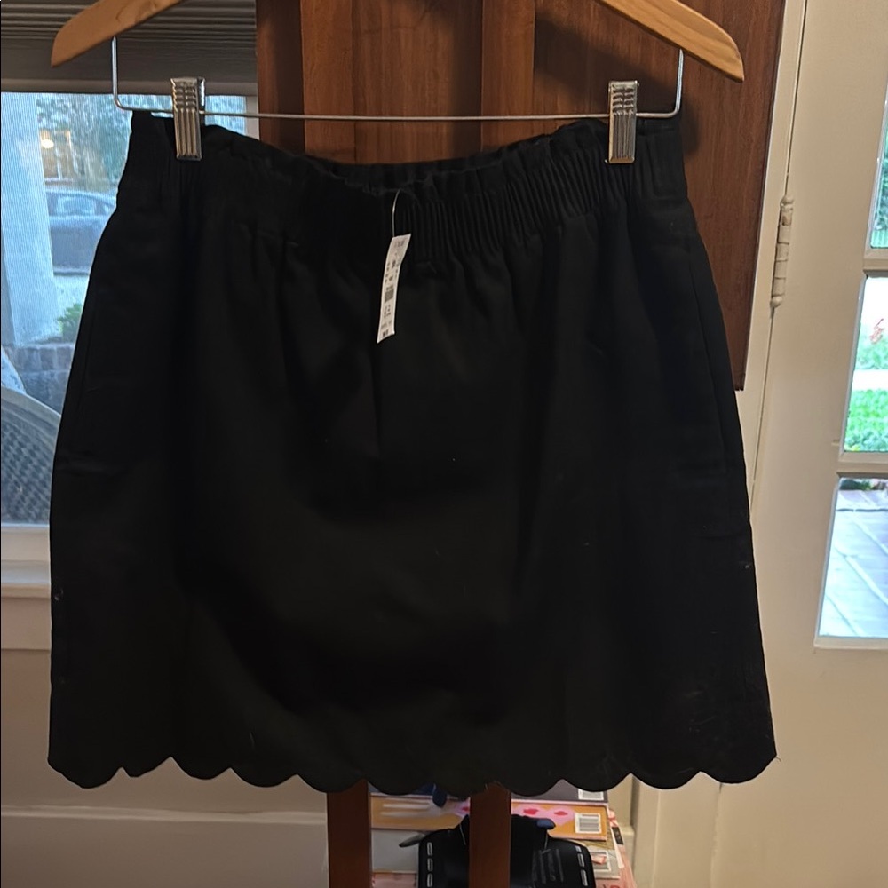 J Crew Outlet Black Women's scalloped hem Skirt